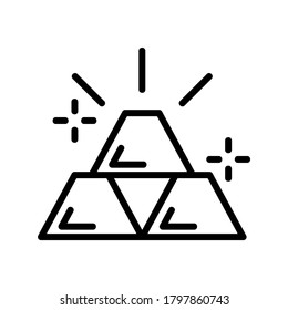 Icono de barras de oro o logotipo símbolo de signo aislado ilustración vectorial - iconos vectoriales de estilo negro de alta calidad
