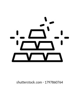 Icono de barras de oro o logotipo símbolo de signo aislado ilustración vectorial - iconos vectoriales de estilo negro de alta calidad
