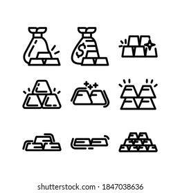 icono de barras de oro o logotipo símbolo de signo aislado ilustración vectorial - Colección de iconos vectoriales de estilo negro de alta calidad
