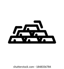 Symbol für Goldbarren oder Logo einzeln auf Zeichen, Vektorgrafik - hochwertige Vektorgrafiken im schwarzen Stil
