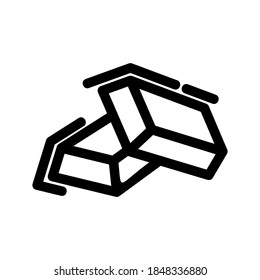 icono de barras de oro o logotipo símbolo de signo aislado ilustración vectorial - iconos vectoriales de estilo negro de alta calidad
