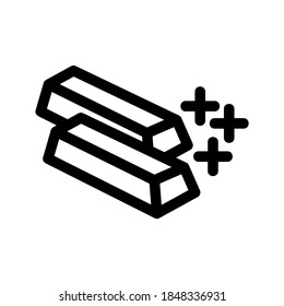 Symbol für Goldbarren oder Logo einzeln auf Zeichen, Vektorgrafik - hochwertige Vektorgrafiken im schwarzen Stil
