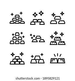 Symbol für Goldbarren oder Logo einzeln auf Zeichen, Vektorgrafik - Kollektion von Vektorsymbolen mit hochwertigem schwarzem Stil
