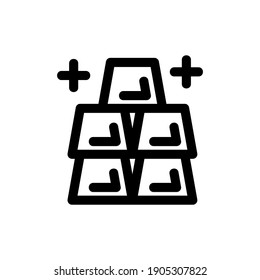 gold bars icon or logo isolated sign symbol vector illustration - high quality black style vector icons
