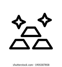 icono de barras de oro o logotipo símbolo de signo aislado ilustración vectorial - iconos vectoriales de estilo negro de alta calidad
