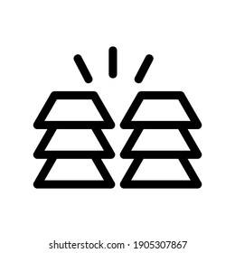 icono de barras de oro o logotipo símbolo de signo aislado ilustración vectorial - iconos vectoriales de estilo negro de alta calidad
