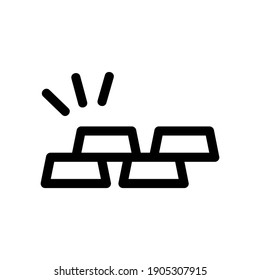 gold bars icon or logo isolated sign symbol vector illustration - high quality black style vector icons
