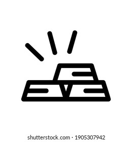 icono de barras de oro o logotipo símbolo de signo aislado ilustración vectorial - iconos vectoriales de estilo negro de alta calidad
