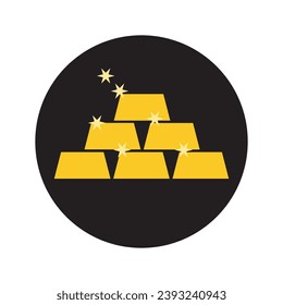 plantilla de diseño de vectores de iconos de barras doradas