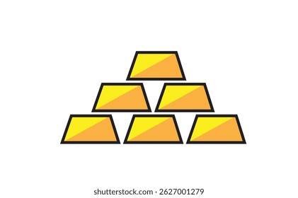 gold bars icon. Gold icon shining. Symbol of success. Yellow metal.