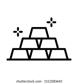 Gold bars icon. Simple design. Line vector. Isolate on white background.