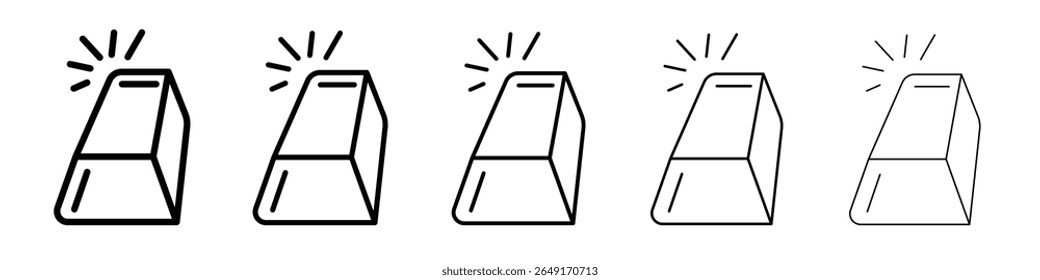 ícone barras de ouro fino contorno marca de logotipo definida