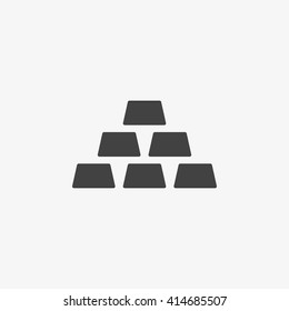 Gold bars Icon in trendy flat style isolated on grey background. Gold symbol for your web design, logo, UI. Vector illustration, EPS10.