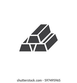 Gold bars icon vector, filled flat sign, solid pictogram isolated on white. Symbol, logo illustration
