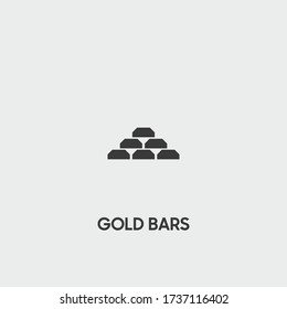 gold bars icon. gold bars vector on gray background