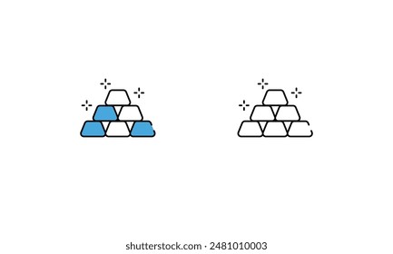 Gold Bars Icon vector stock illustration.