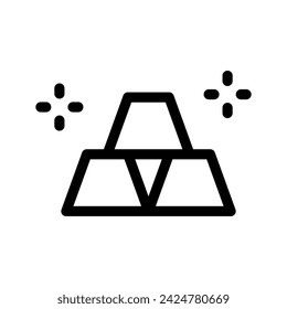 Gold Bars Icon Vector Symbol Design Illustration