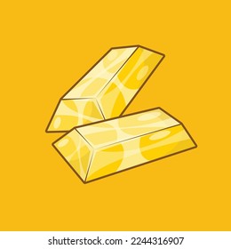 Vector de ilustración de barras de oro en estilo de caricatura