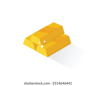 Barras de ouro ou ícone de lingote isométrico. ilustração de stock
