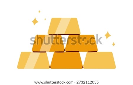Gold bars isolated on white background. Golden bar with outline and filled vector icon. Sign, Symbol, mascot, logo illustration