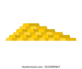 Gold bars isolated. Gold stack