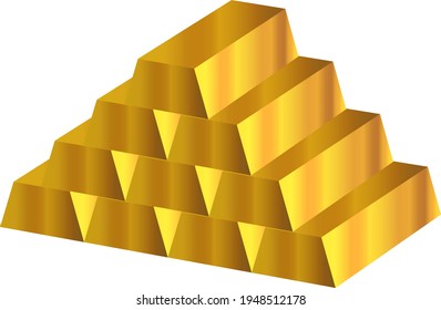Goldbarren, einzelne Vektorgrafik.