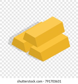 Gold bars isometric icon 3d on a transparent background vector illustration