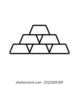 Gold bars line icon editable stroke hand drawn vector object isolated 