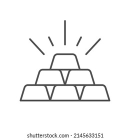 Gold bars line outline icon