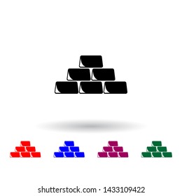 gold bars multi color icon. Elements of finance set. Simple icon for websites, web design, mobile app, info graphics