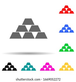 gold bars multi color style icon. Simple thin line, outline vector of web icons for ui and ux, website or mobile application