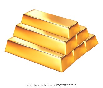 Gold bars on a white background that shine finance money bank currency saving economy concept, Mesh gradient
