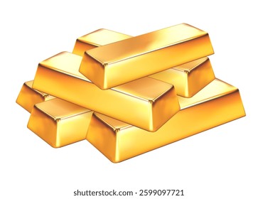 Gold bars on a white background that shine finance money bank currency saving economy concept, Mesh gradient
