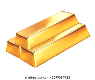 Gold bars on a white background that shine finance money bank currency saving economy concept, Mesh gradient
