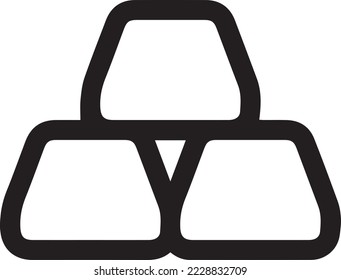 Gold bars pyramid line icon. linear style sign for mobile concept and web design. Stack of shiny gold ingots outline vector icon. Symbol, logo illustration