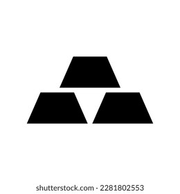 Gold bars silhouette icon. Vector.