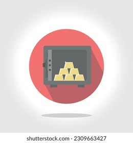 Gold bars stacked on top of each other in safe.
