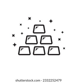 Icono vectorial de barras de oro. Barras doradas diseño de letreros planos. Pictograma con símbolo de barra de oro. icono de interfaz de usuario de UX