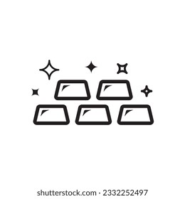 Gold bars vector icon. Golden bars flat sign design. Gold bar symbol pictogram. UX UI icon