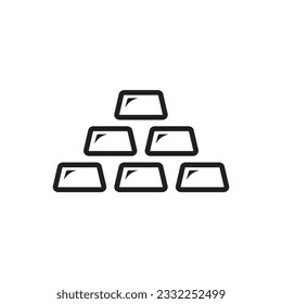 Gold bars vector icon. Golden bars flat sign design. Gold bar symbol pictogram. UX UI icon