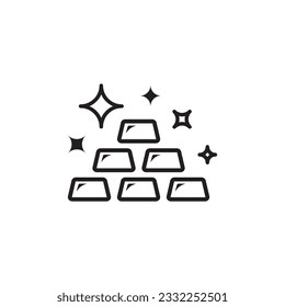 Goldbarren, Vektorsymbol. Golden bars flaches Schild Design. Goldbarren-Symbol-Piktogramm. UX-UI-Symbol