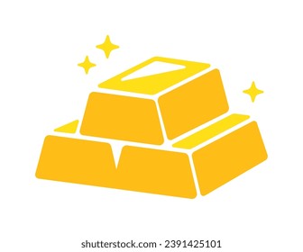 Gold bars vector icon illustration