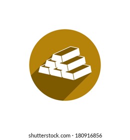 Gold Bars Vector Icon Isolated.