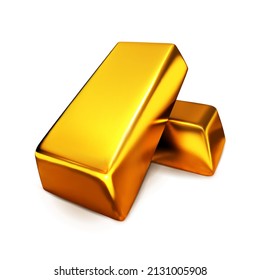 Gold bars vector illustration on white background