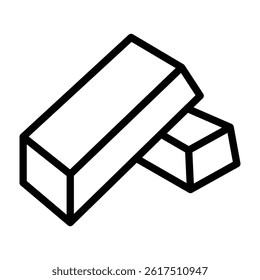 Gold Bars Vector Line Icon Design