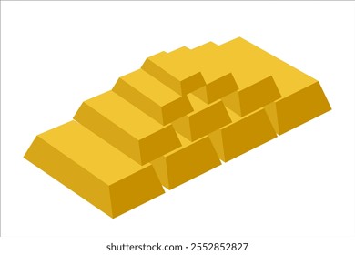 Goldbarren. Vektor einfache Farbe flache Illustration.
