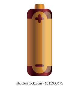 Icono de la batería de oro. Dibujo del icono del vector de la batería de oro para el diseño web aislado en fondo blanco