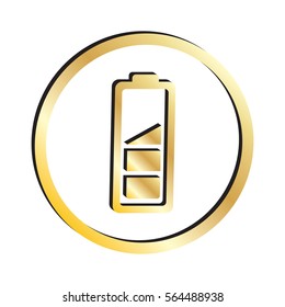 Gold Battery Level Vector Icon