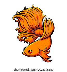 gold battle betta fish vector file 