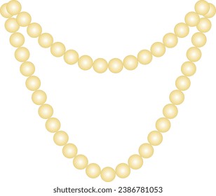 Gold bead necklace classic vector  